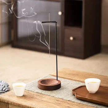 Kreativer umgedrehter Räucherstäbchenhalter aus Holz mit Anti-Asche-Design für Meditation, Spa, Raumdekoration