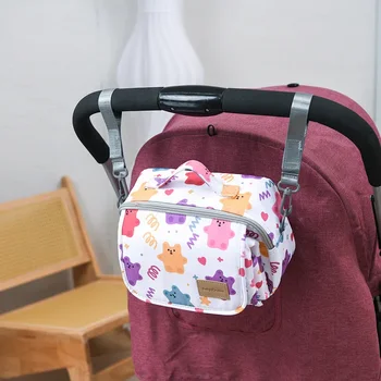 Baby-Wickeltaschen für Einweg, wiederverwendbar, modische Drucke, nasse Wickeltasche, Doppelgriff, Wetbags