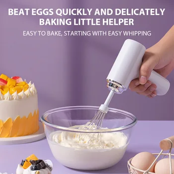 Elektrischer Schneebesen, wiederaufladbar, für Zuhause, kleiner kabelloser Schneebesen, Backcreme
