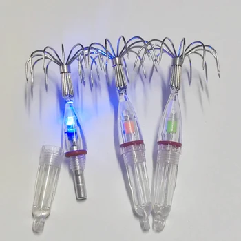 Tintenfisch-Angelhaken mit LED-Leuchten, Köder, Angelhaken, Licht, einfach zu bedienen