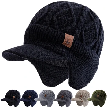 Unisex Winter Hut Plüsch Fell Gefüttert Warme Earflap Kappe Stilvolle Weiche Beanie Hut Im Freien Dicke Ski