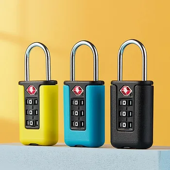 TSA-Zollcode-Schloss für Reisegepäck, Passwortänderbar, schwarzes Schloss, Kontrastdesign, Vorhängeschloss