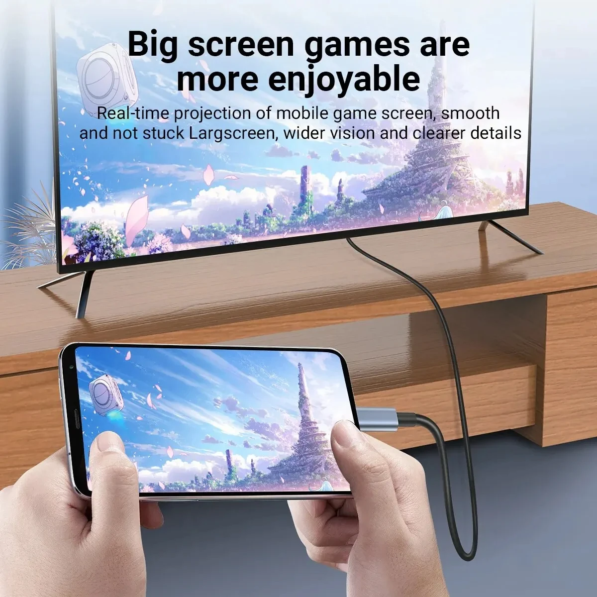 USB-C auf HDMI Kabel 4K, 2 m, Nylon – Bild 2