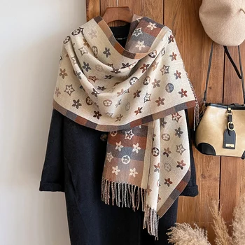 Marke Nationalen Stil Kaschmir Schal Winter Frauen Pashmina Schals Warme Decke Wraps Weiblich Foulard Bandana