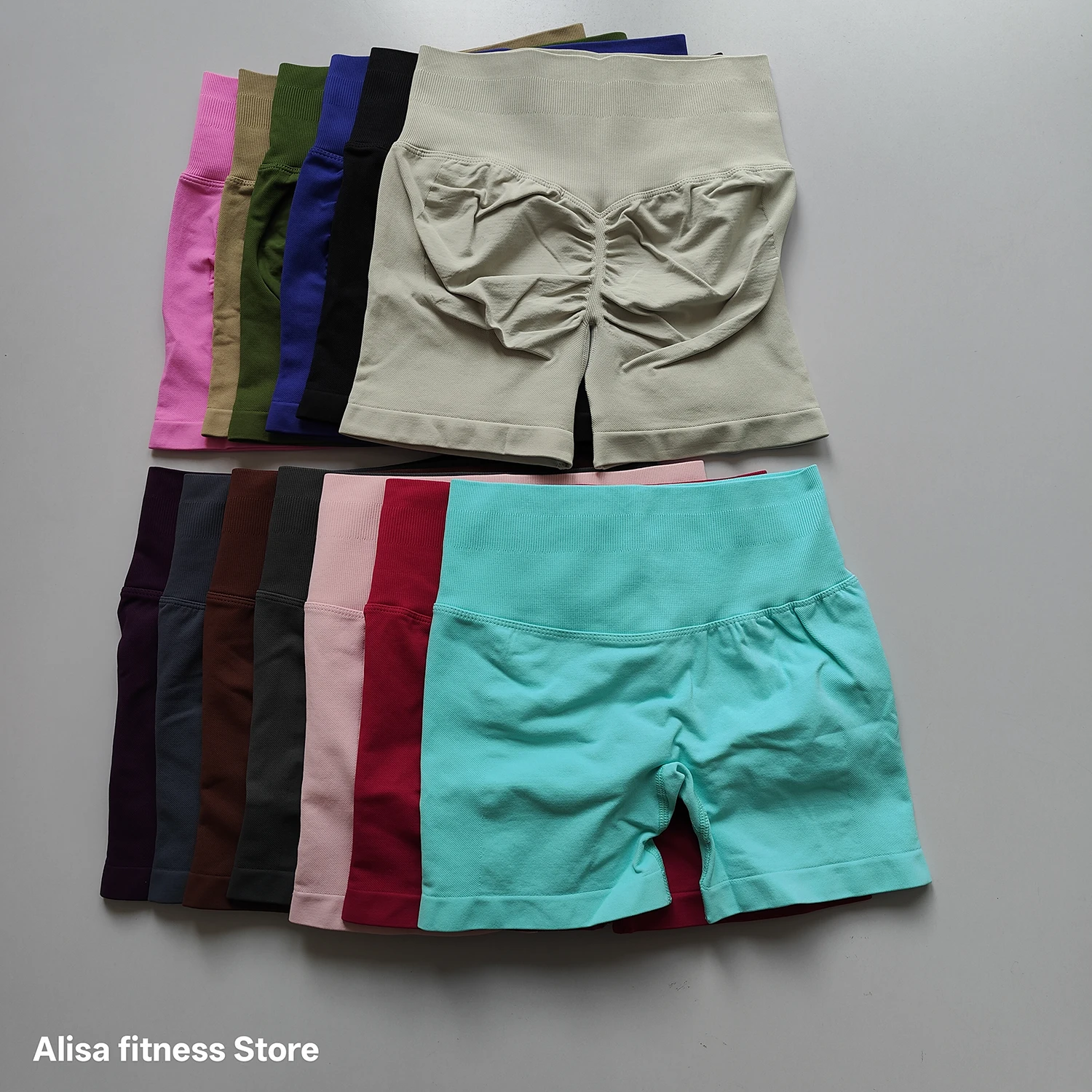 Sommer-Yoga-Shorts mit hoher Taille, Bauchkontrolle, nahtlose – Bild 3