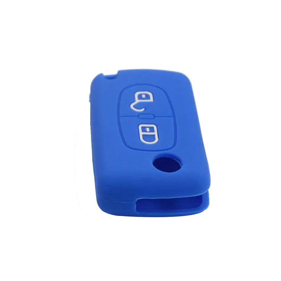 2 knöpfe silikon auto schlüssel fall abdeckung flip remote – Bild 3