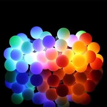 Solar-Lichterkette, 200 LEDs, weiße Kugel, wasserdicht, Lichterkette, Fee, Weihnachtsbaum, Licht, Party