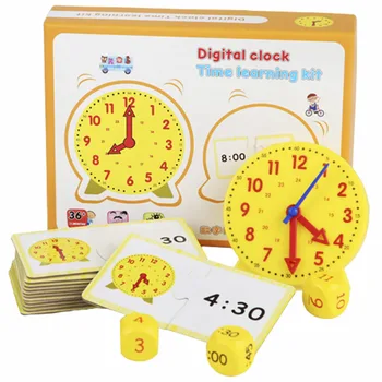 Kinder Montessori Uhr Pädagogisches Spielzeug Stunde Minute Sekunde Erkenntnis Passenden Puzzle Spielzeug