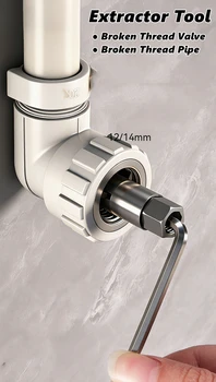 Wasserhahn-Winkelventile, Drahtgewindeausdreher-Set, Schraubenausdreher für Beschädigungen, Gewindeauszieher