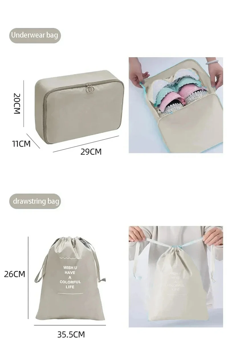 7/10 Teile/satz Reise Veranstalter Lagerung Taschen Koffer – Bild 6