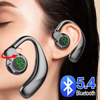 360 ° Drehbare Bluetooth 5.4 Kopfhörer Einzelohr-Ohrbügel Geräuschunterdrückende Sport-Kopfhörer Kabellose