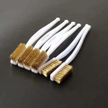 Mini-Bürstenset aus verkupfertem Messingdraht zum Entfernen von Farbe und Rost, Industrielle Metallpolier