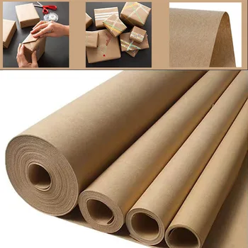 10M Braunes Kraftpapier, Umweltfreundliches Verpackungspapier, Abbaubare Umweltfreundliche
