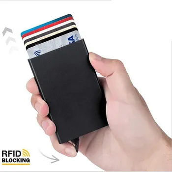 Rfid Smart Brieftasche Karte Halter Metall Dünne Männer Frauen Brieftaschen Pop Up Minimalistischen