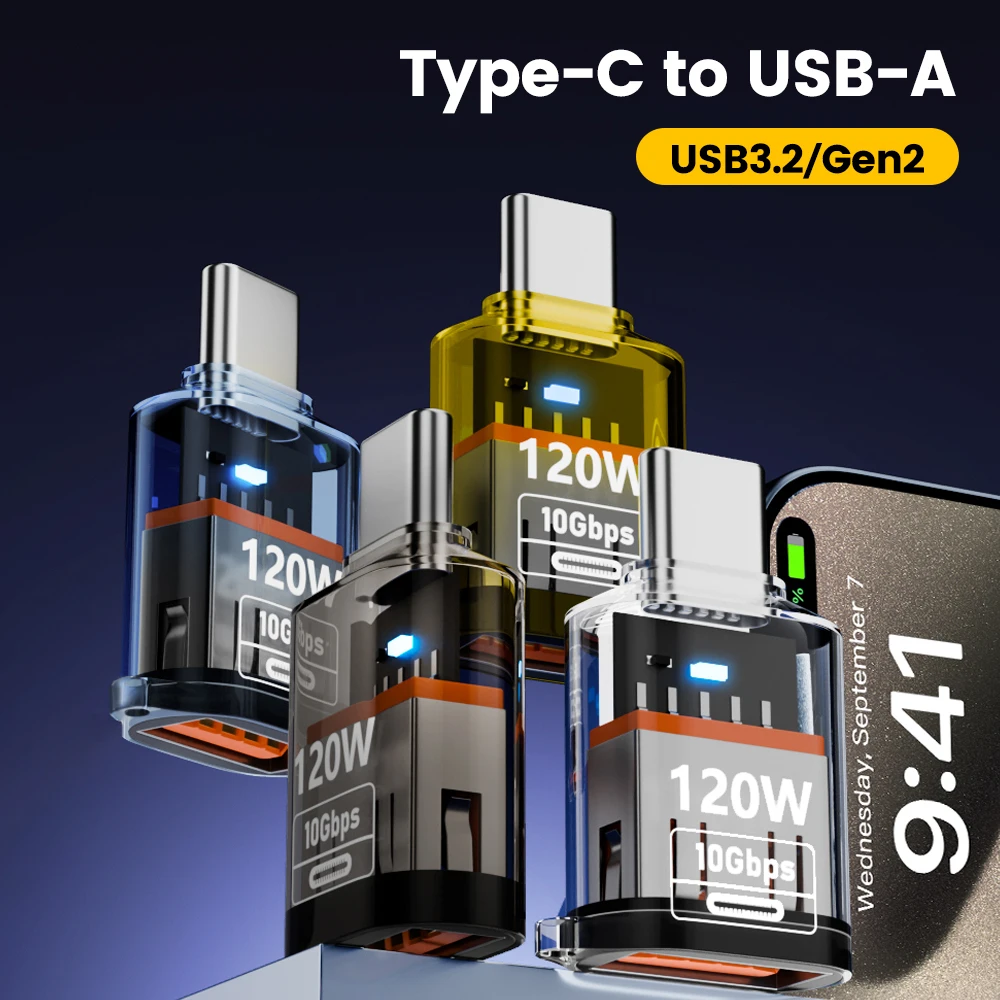 120 W Typ C auf USB A OTG-Adapter Schnellladung USB3.2 auf – Bild 3