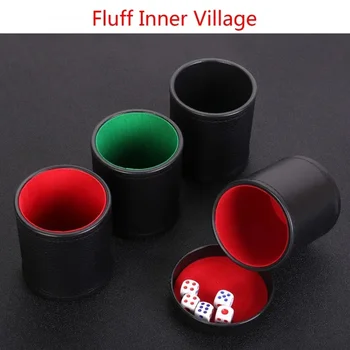 Würfelbecher-Set mit Deckel - Grün/Rot, mit Filz ausgekleidet, leises Rollen für Lügenwürfel, Farkle, Yahtzee