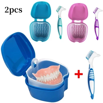 Dental Retainer Kieferorthopädische Mund Schutz Prothese Lagerung Fall Box Zähne Pinsel Oral Hygiene (2 Stück)
