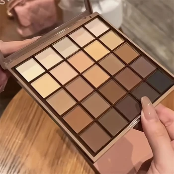 25-Farben-Lidschattenpalette - neutrale Grau- und Braun-Erdtöne, Kaffee- und Schokoladentöne, für vielseitige