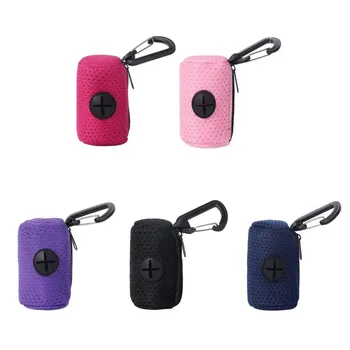 Mesh Dog Poo Taschen Spender tragbar hängen mit Schnalle Hunde Abfall beutel halter bunte Haustier Müll