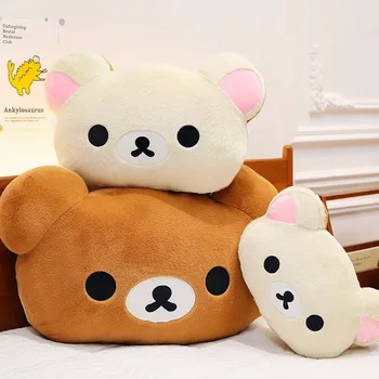 Süßes Rilakkuma Plüsch warmes Handkissen Cartoon Bär Peluche Stofftier weiches Kissen Geburtstagsgeschenk