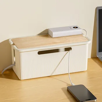 Kabel Aufbewahrungsbox Desktop Lade Datenkabel Aufbewahrungsgerät Steckdose Kabel Management Gerät Schwarz