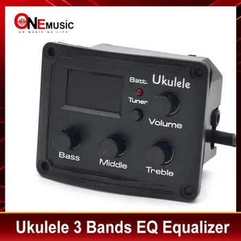 Ukulele 3-Band EQ Equalizer mit Tuner LCD Chromatischer Tonabnehmer Piezowandler Balance Ausgang