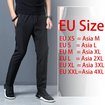 Herren-Freizeithose, gerade geschnitten, schmale Passform, elastischer Bund, Jogginghose, koreanischer