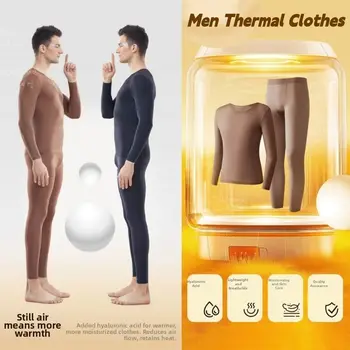 Oberteile und Hosen für Herren, Thermokleidung, ultradünne, unsichtbare, tief ausgeschnittene
