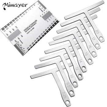 Miwayer 10-teiliges Kit - 1 Gitarrenmessgerät und 9-teiliges T-förmiges Gitarrenlineal
