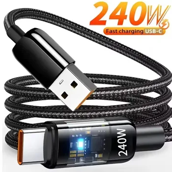 240W Kabel QC 3.0 USB auf Typ C Superschnelles Ladekabel für Samsung Xiaomi Huawei LED Digitalanzeige Telefon
