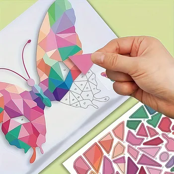 3D Tier Puzzle Aufkleber DIY handgemachte kreative Collage Kunst Set mit selbstklebendem Papier zurück