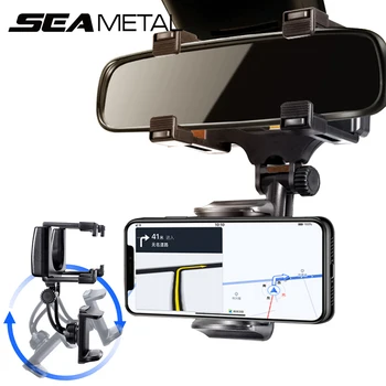 SEAMETAL Rückspiegel-Telefonhalter für das Auto, freie Rotationseinstellung, Telefonhalterung, stabiler
