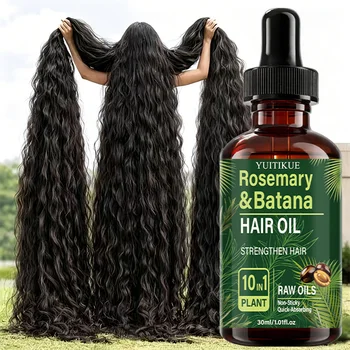 YUITIKUE Rosmarin & Batana Haaröl 30ml 10-in-1 Pflanzenöl zur Haarstärkung Nicht-Klebend Schnell Einziehendes