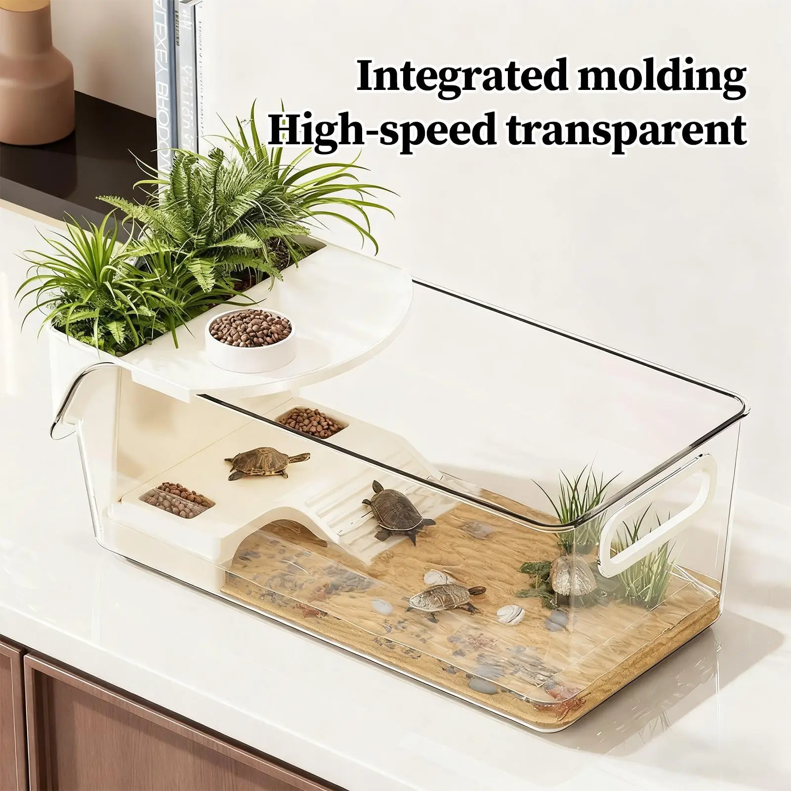 Großes Terrarium für Schildkröten mit Sonnungsplatte, Klarer – Bild 2