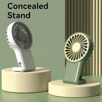 Faltbarer Handheld-Desktop-USB-wiederaufladbarer Mini-Ventilator im Cartoon-Design mit Haken für Bergsteigen