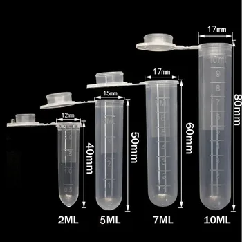 2/4/5 / 10ML Labor Liefert Probe Transparent Micro Kunststoff Zentrifuge Rohr Reagenzglas Snap (10 Stück)