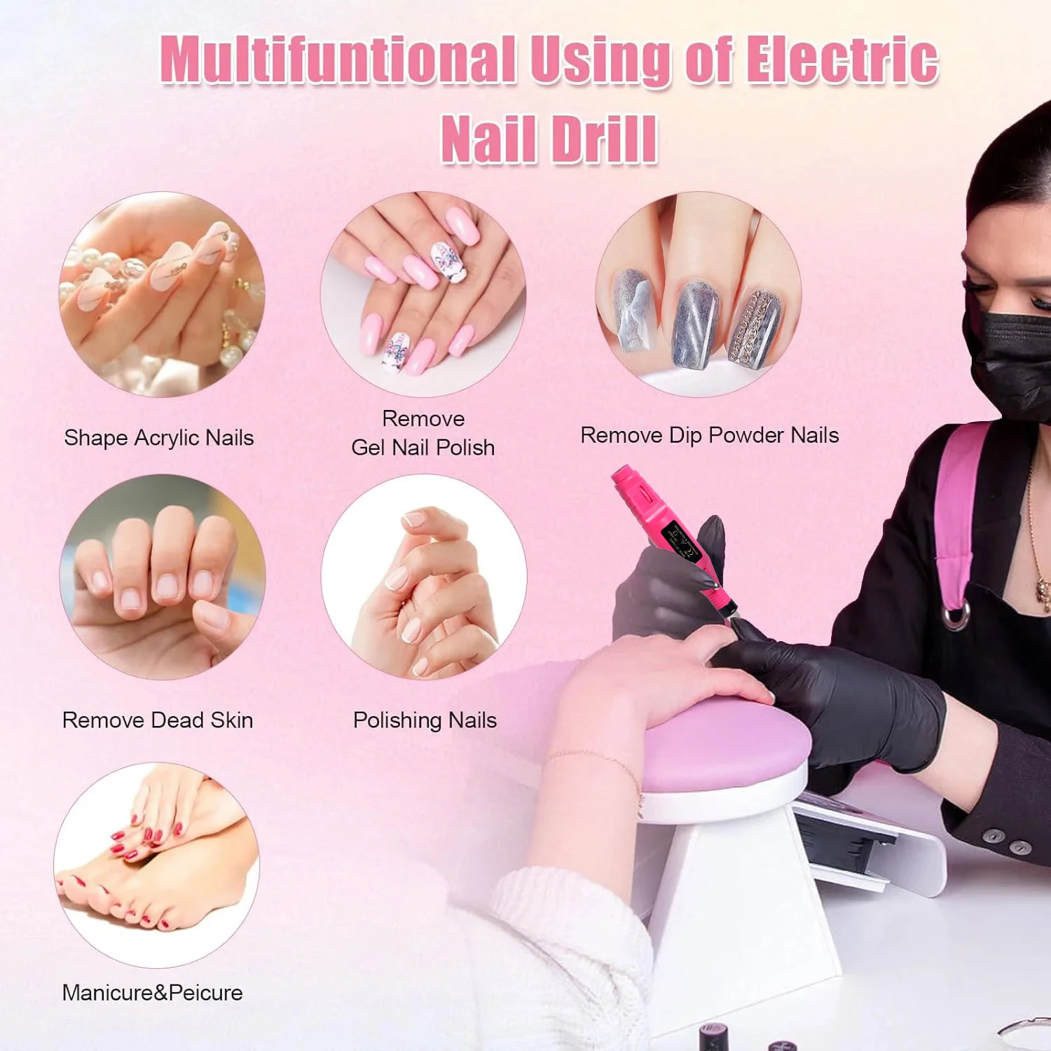 LULAA Tragbare professionelle elektrische Nagelbohrmaschine – Bild 6