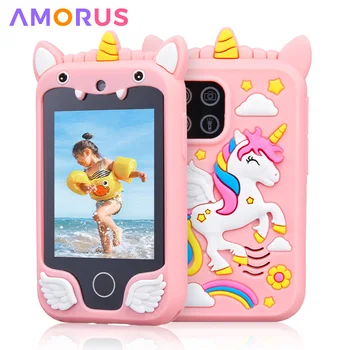 Kinder Smartphone Kamera Spielzeug Touchscreen Einhorn Baby Mobile MP3-Player Digital kamera Lernspiel zeug