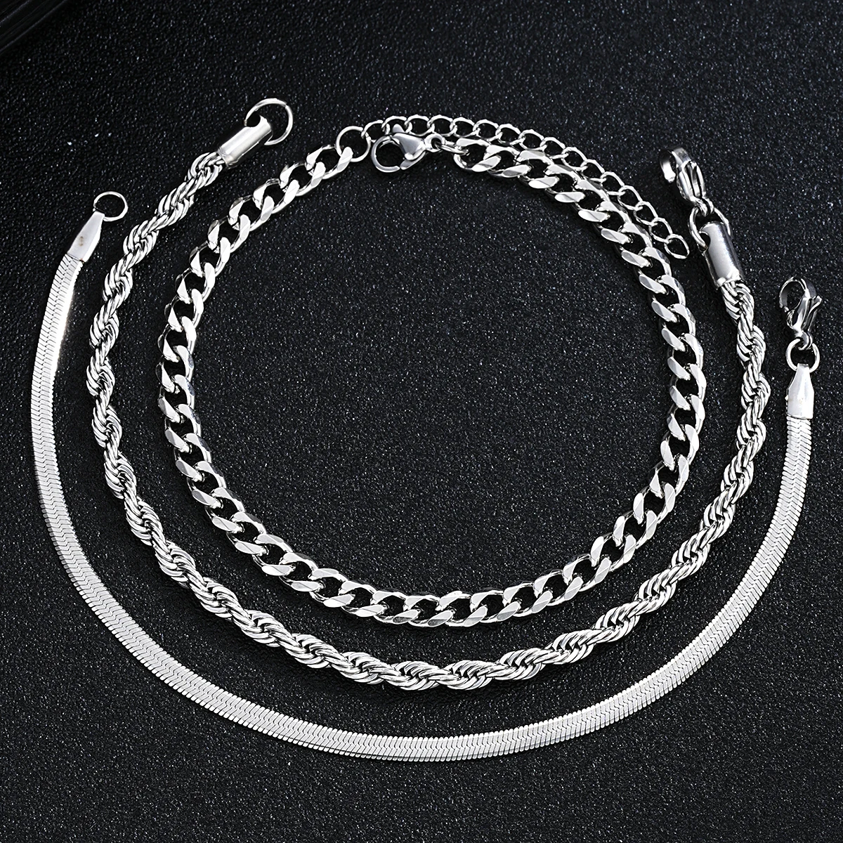 2024 neue Einfache Edelstahl Silber Farbe Schmuck Sets für – Bild 5