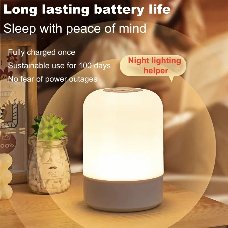 Dimmbare LED-Nachttischlampen mit USB-Anschluss, 3 Farben – Bild 3