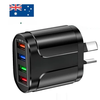USB-Schnellladegerät, AU-Stecker, Schnellladegerät, mobil, 3,1 A, mehrere 4 Anschlüsse, USB-Reiseadapter