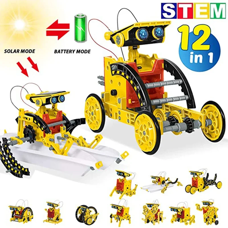 12-in-1-Wissenschaftsexperiment, Solarroboter, Spielzeug