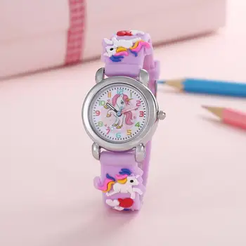 Mode Bunte Cartoon Einhorn Student und Kinder Uhr Quarzuhr Elektronische Uhr