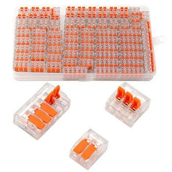 Orangefarbene Universal-Schnellsteckklemmen, Steckverbinder für elektrische Geräte, Kabelverbinderklemmen, 250