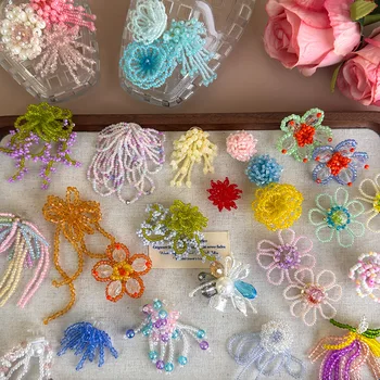 DIY Koreanische Perlen-Blumen-Schuhcharms, transparente Kristall-Jelly-Schuh-Accessoires, abnehmbare Clips