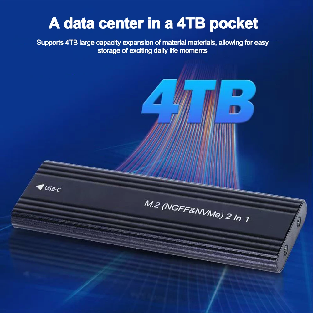 M2 SSD-Gehäuse NVME SATA Dual Protocol M.2 auf USB Typ C – Bild 5