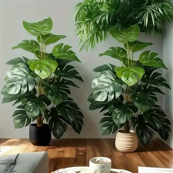 Künstliche Monstera-Palme, realistische grüne Kunstpflanze für Zuhause, Büro, Hochzeit, Weihnachten