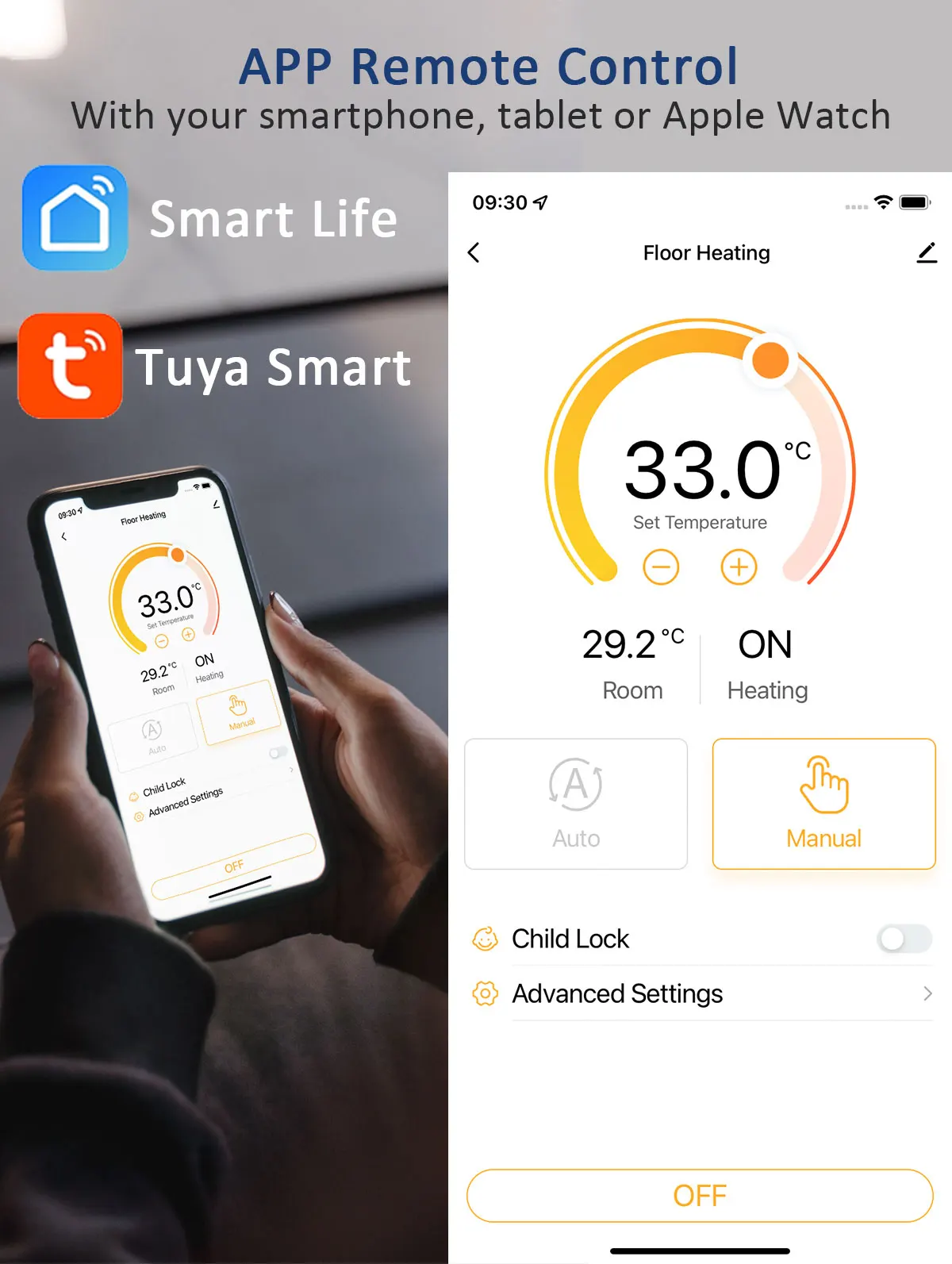 RF Wireless Thermostat Smart WiFi Boden Heizung Für Gas – Bild 3
