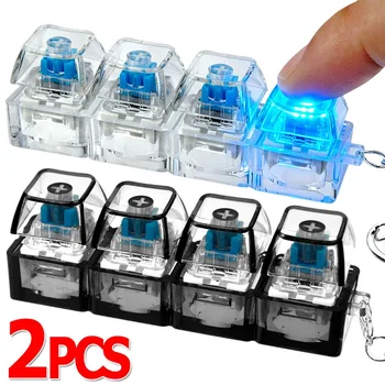 4 Tasten mechanische Tastatur Schlüsselanhänger Fingerknopf Anti-Stress-Tastenkappe für Büro Zuhause