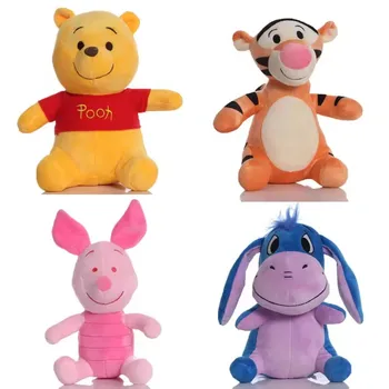 Niedlicher Cartoon-Bär, Esel, Tigger, Ferkel, Schwein, Plüschpuppe, bequeme Stoffpuppe, sitzender kleiner